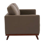 Causeuse moderne en cuir pour 2 personnes avec base en bois de bouleau pour salon, chambre, jardin, lounge - 58.27