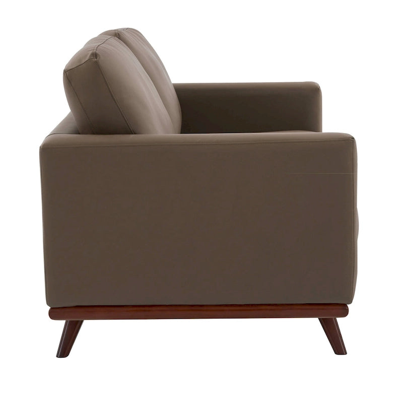 Causeuse moderne en cuir pour 2 personnes avec base en bois de bouleau pour salon, chambre, jardin, lounge - 58.27