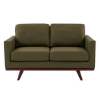 Causeuse moderne en cuir pour 2 personnes avec base en bois de bouleau pour salon, chambre, jardin, lounge - 58.27