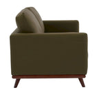 Causeuse moderne en cuir pour 2 personnes avec base en bois de bouleau pour salon, chambre, jardin, lounge - 58.27