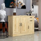 Buffet moderne en bois avec 2 portes, 1 rangement et 2 tiroirs - Console de rangement pour entrée/salle à manger avec portes