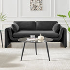 Table basse avec pieds effilés et plateau en verre
