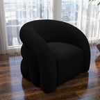 Fauteuil d'appoint rembourré en tissu bouclette pivotant à 360 degrés, style Glam moderne, avec dossier capitonné