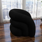 Fauteuil d'appoint rembourré en tissu bouclette pivotant à 360 degrés, style Glam moderne, avec dossier capitonné