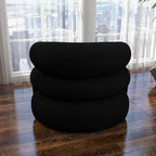 Fauteuil d'appoint rembourré en tissu bouclette pivotant à 360 degrés, style Glam moderne, avec dossier capitonné