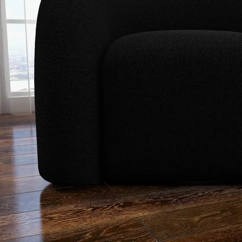 Fauteuil d'appoint rembourré en tissu bouclette pivotant à 360 degrés, style Glam moderne, avec dossier capitonné
