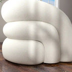 Fauteuil d'appoint rembourré en tissu bouclette pivotant à 360 degrés, style Glam moderne, avec dossier capitonné