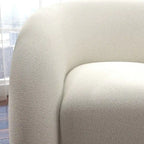 Fauteuil d'appoint rembourré en tissu bouclette pivotant à 360 degrés, style Glam moderne, avec dossier capitonné
