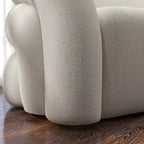 Fauteuil d'appoint rembourré en tissu bouclette pivotant à 360 degrés, style Glam moderne, avec dossier capitonné