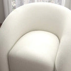 Fauteuil d'appoint rembourré en tissu bouclette pivotant à 360 degrés, style Glam moderne, avec dossier capitonné