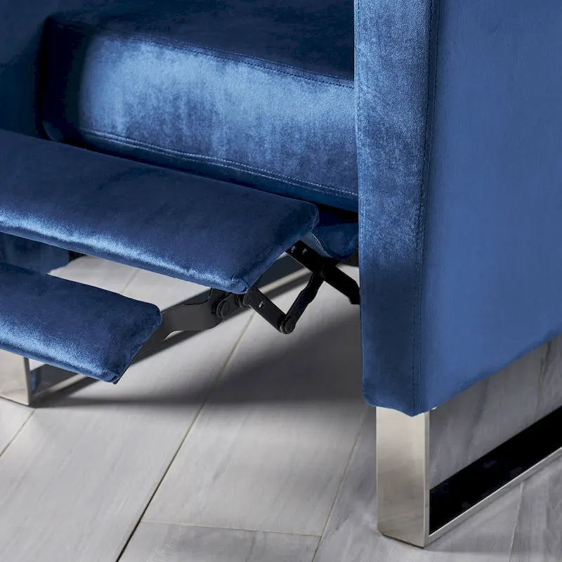 Fauteuil inclinable moderne en velours avec pieds en acier par