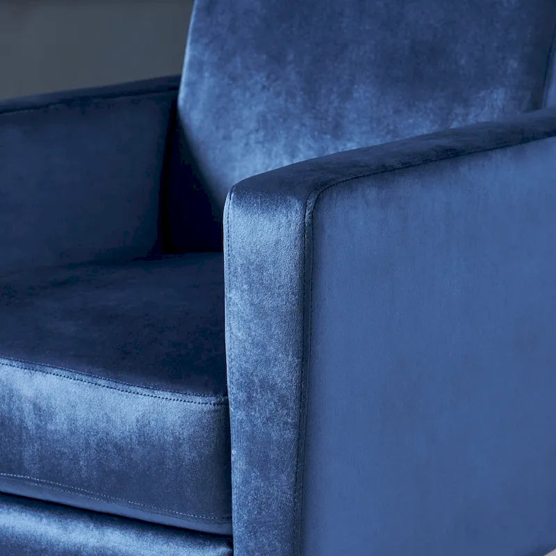 Fauteuil inclinable moderne en velours avec pieds en acier par