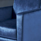 Fauteuil inclinable moderne en velours avec pieds en acier par