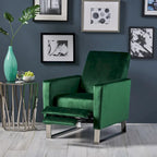 Fauteuil inclinable moderne en velours avec pieds en acier par