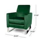 Fauteuil inclinable moderne en velours avec pieds en acier par