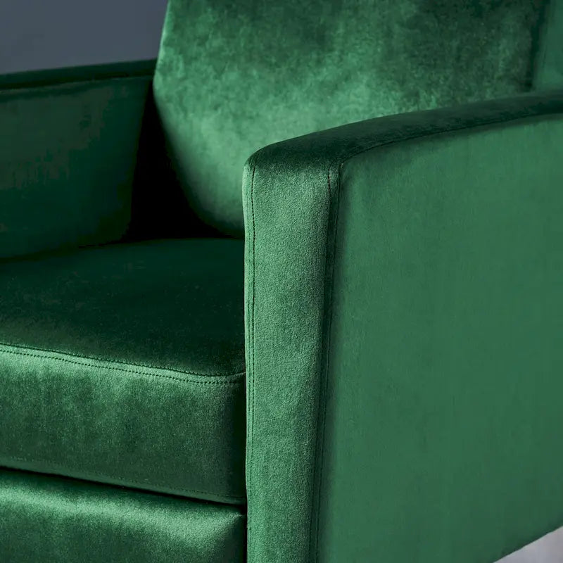 Fauteuil inclinable moderne en velours avec pieds en acier par