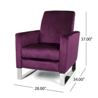 Fauteuil inclinable moderne en velours avec pieds en acier par