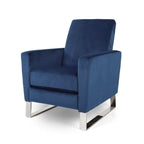 Fauteuil inclinable moderne en velours avec pieds en acier par