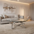 Lenox Square Modern Chrome Metal and Glass Coffee Table