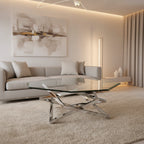 Lenox Square Modern Chrome Metal and Glass Coffee Table