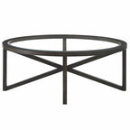 Table basse contemporaine en verre avec piètement en bois