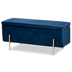 Banc de rangement contemporain en velours capitonné Glam&Luxe