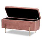 Banc de rangement contemporain en velours capitonné Glam&Luxe