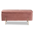 Banc de rangement contemporain en velours capitonné Glam&Luxe