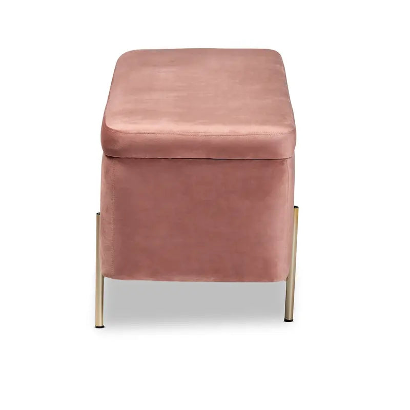 Banc de rangement contemporain en velours capitonné Glam&Luxe