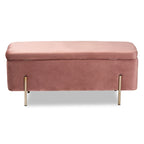 Banc de rangement contemporain en velours capitonné Glam&Luxe