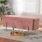 Banc de rangement contemporain en velours capitonné Glam&Luxe