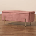 Banc de rangement contemporain en velours capitonné Glam&Luxe