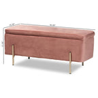 Banc de rangement contemporain en velours capitonné Glam&Luxe