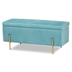 Banc de rangement contemporain en velours capitonné Glam&Luxe