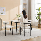 Chaises de salle à manger rondes modernes en tissu bouclé, lot de 2