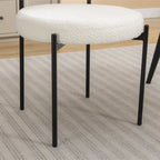Chaises de salle à manger rondes modernes en tissu bouclé, lot de 2