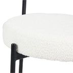 Chaises de salle à manger rondes modernes en tissu bouclé, lot de 2
