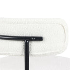 Chaises de salle à manger rondes modernes en tissu bouclé, lot de 2