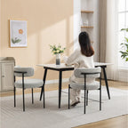 Chaises de salle à manger rondes modernes en tissu bouclé, lot de 2