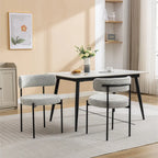 Chaises de salle à manger rondes modernes en tissu bouclé, lot de 2