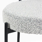Chaises de salle à manger rondes modernes en tissu bouclé, lot de 2