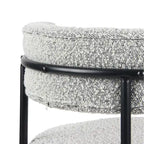Chaises de salle à manger rondes modernes en tissu bouclé, lot de 2