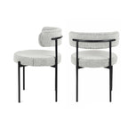 Chaises de salle à manger rondes modernes en tissu bouclé, lot de 2