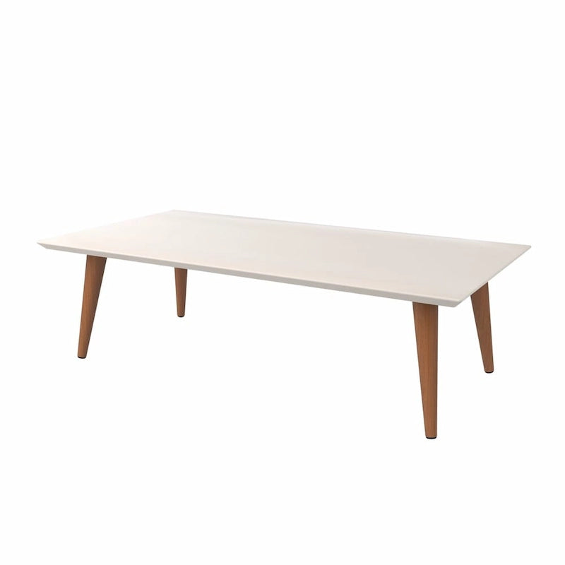 17h52 Table basse rectangulaire haute avec pieds évasés