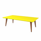 17h52 Table basse rectangulaire haute avec pieds évasés