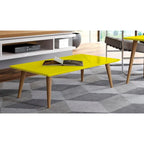 17h52 Table basse rectangulaire haute avec pieds évasés