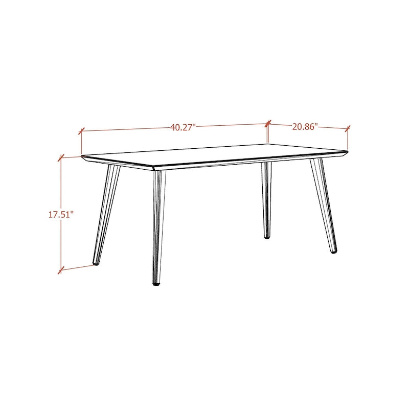 17h52 Table basse rectangulaire haute avec pieds évasés