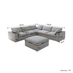 Canapé d'angle modulable 5 pièces avec pouf