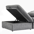 Canapé d'angle modulable 5 pièces avec pouf