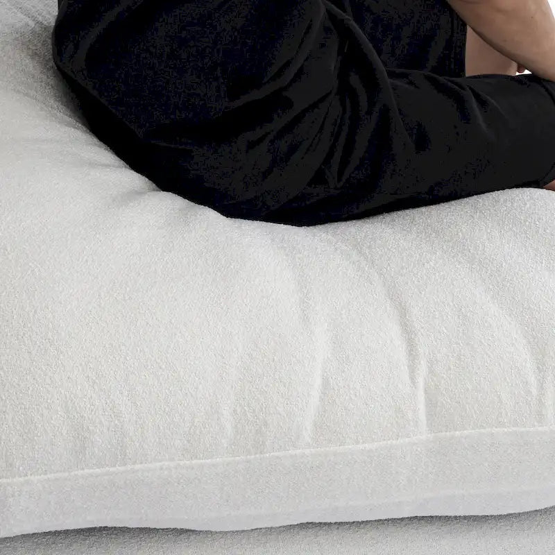 Canapé d'angle modulable 5 pièces avec pouf